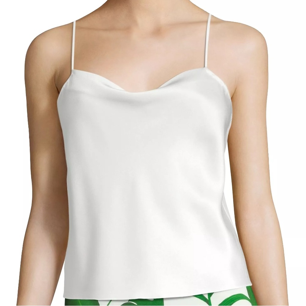 Alice + Olivia Harmon Drapey Slip Tank - white size S
